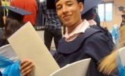 Two students earn diplomas